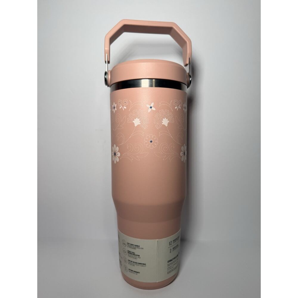 Stanley 2025 Summer Edit PINK DUSK STITCH 30oz Ice Flow Quencher Tumbler BNWT - Picture 3 of 8